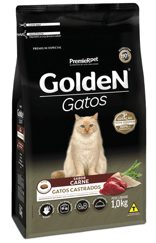 Golden Gatos Castrados Carne 10kg