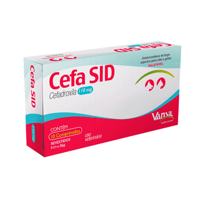 Cefa Sid 110mg Antimicrobiano Cães e Gatos 5Cp