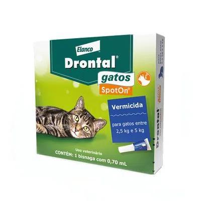 Vermífugo Gatos Drontal Spot On 2,5kg a 5kg 1 bisnaga
