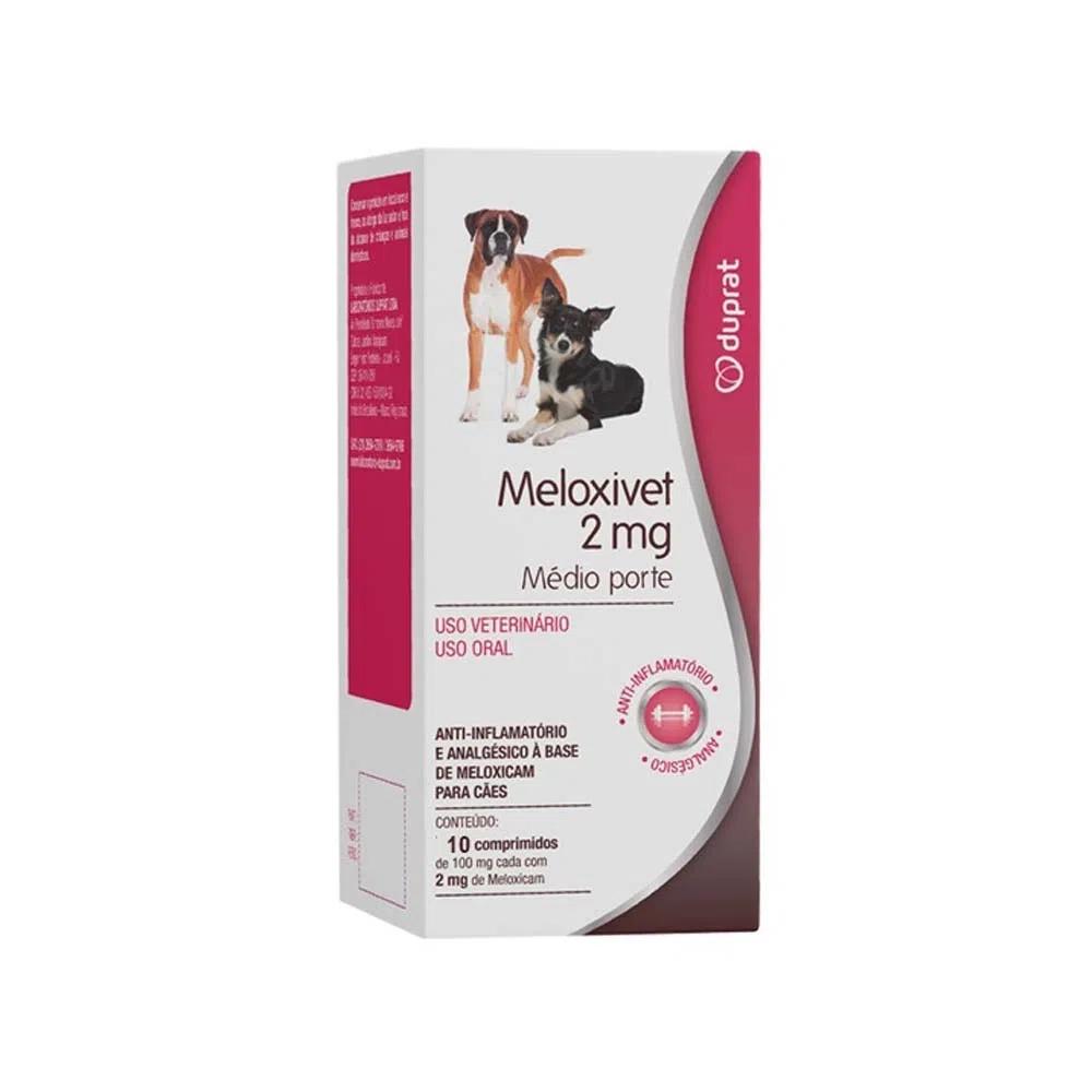 Anti-Inflamatório Meloxivet Cães e Gatos Médio Porte 2mg 10