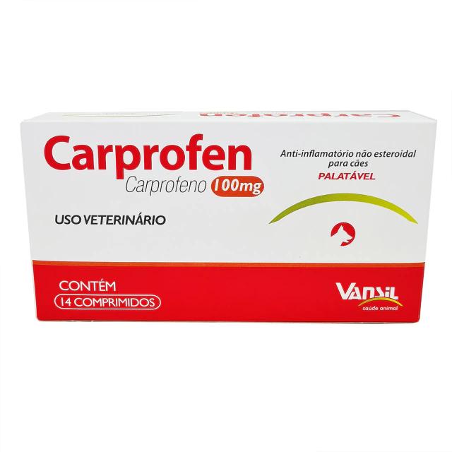 Anti-inflamatório Carprofen 100mg Cães 14Cp